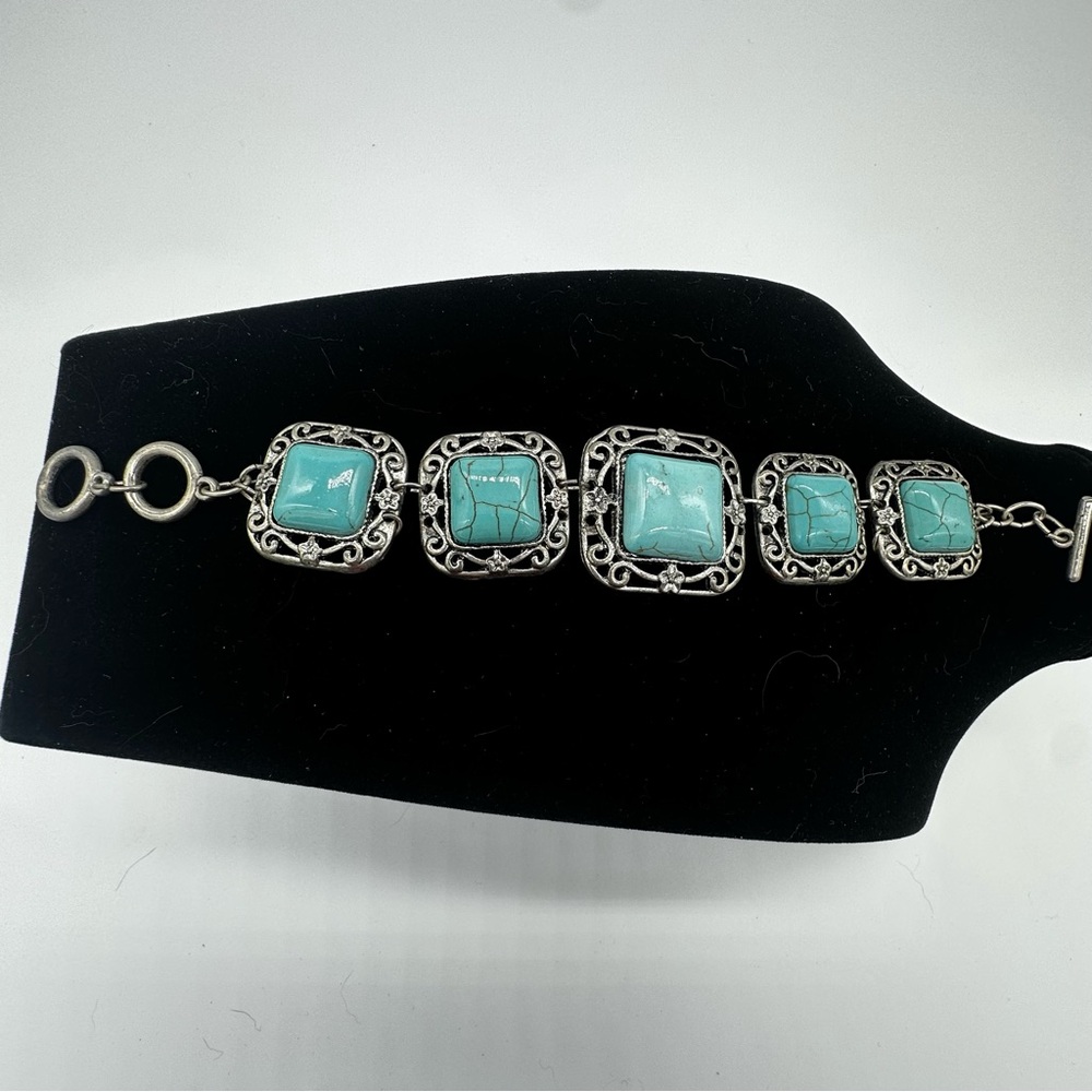 Turquoise and silver bracelet